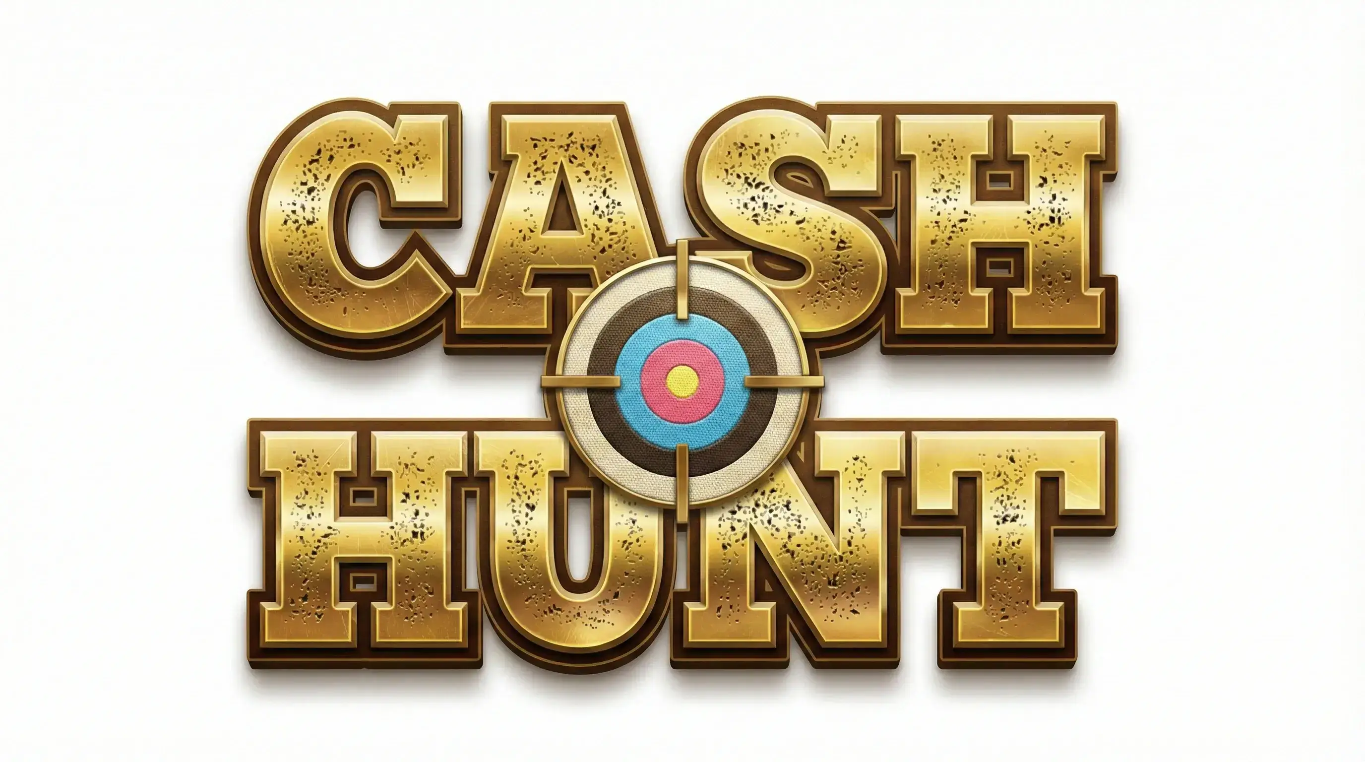Logo de Cash Hunt Crazy Time - cañón dorado apuntando al tablero
